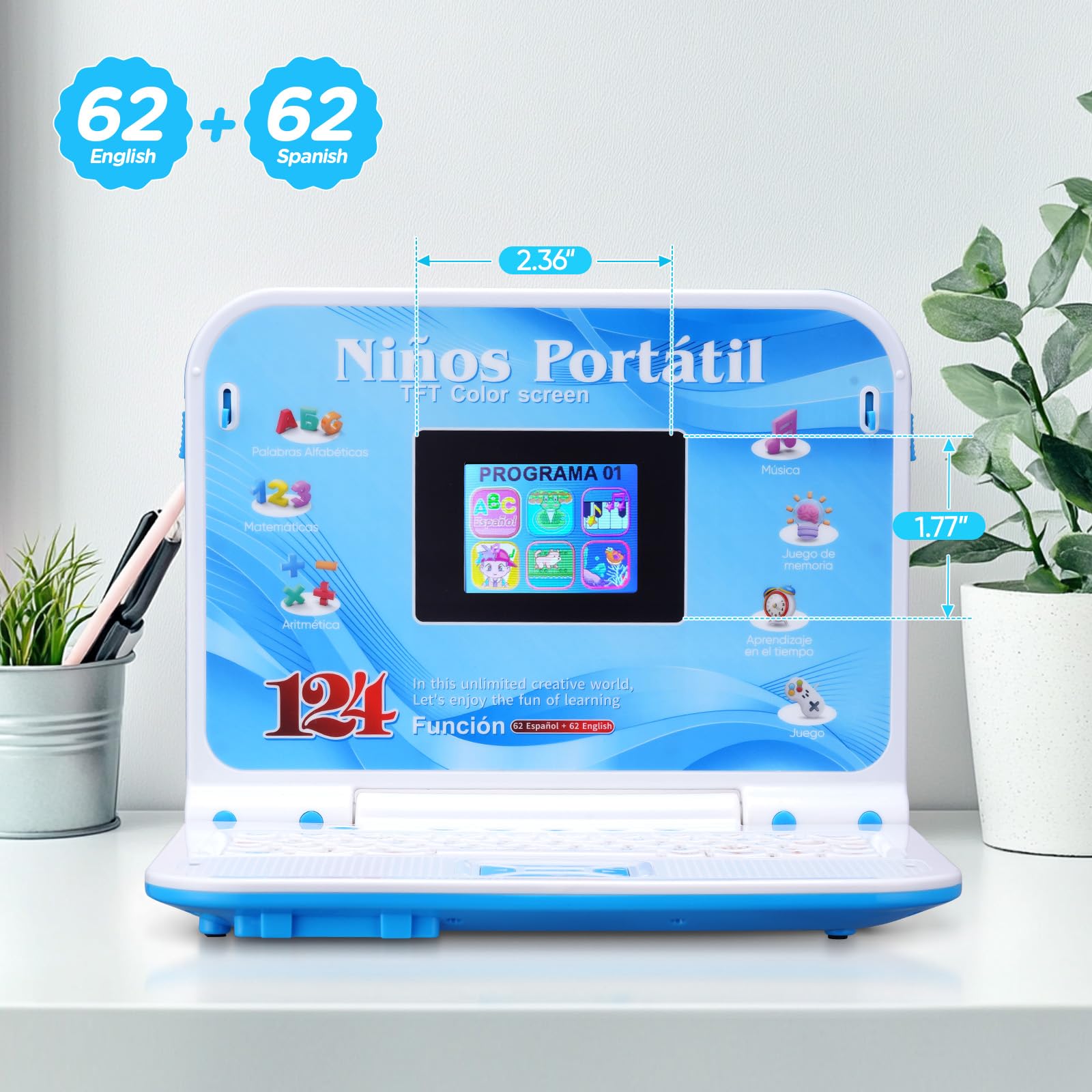 HAIOUMM color TFT screen delivers clear visuals for language lessons.