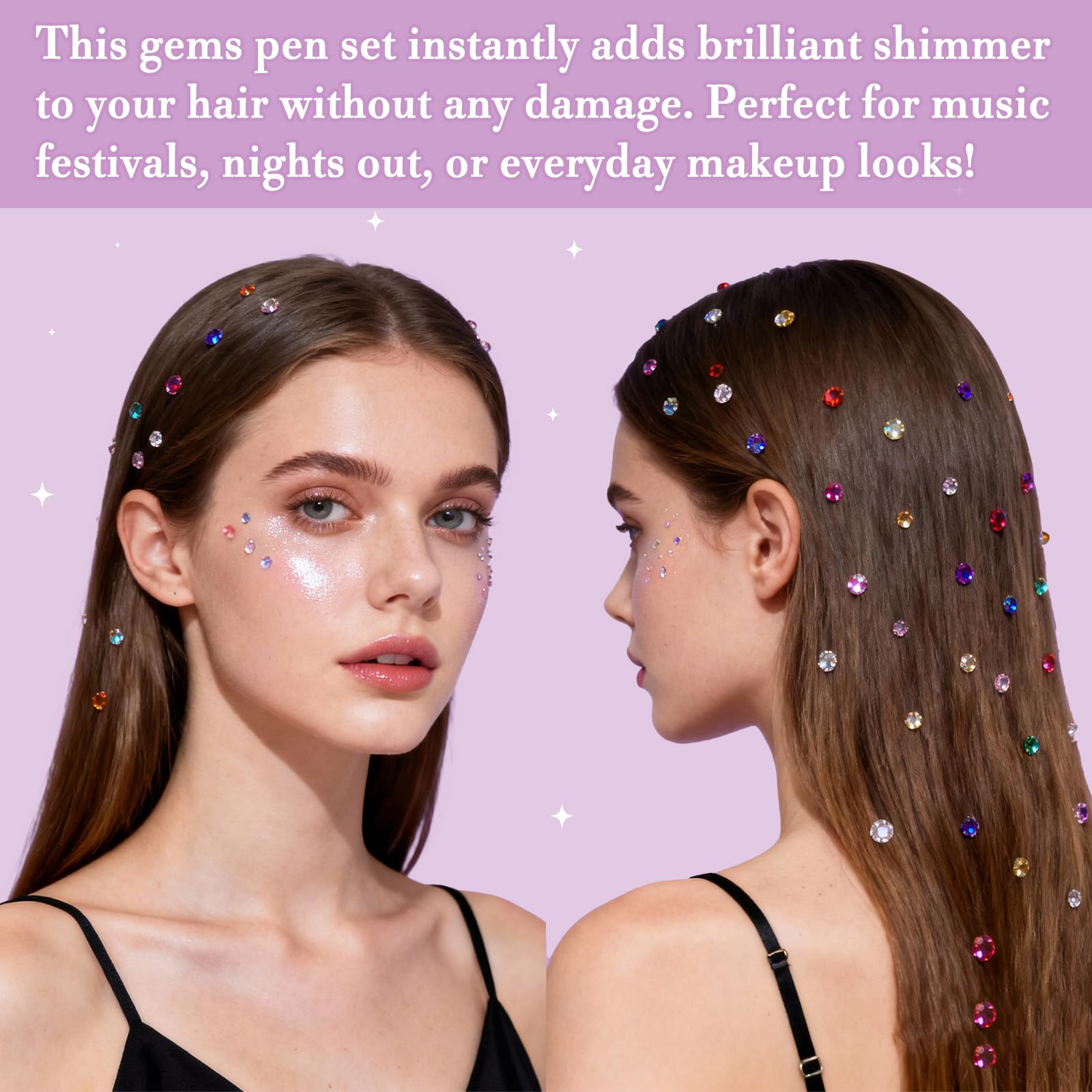 Gift-ready Hair Gems Tool for Girls packaging for birthdays or holidays.