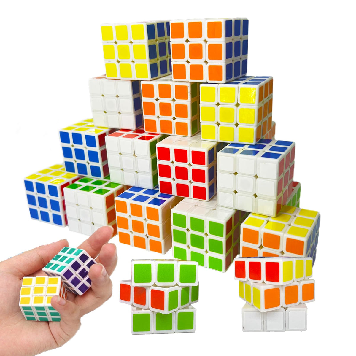 Hairy Hand mini cube puzzle close-up, colorful and tactile for classroom rewards.