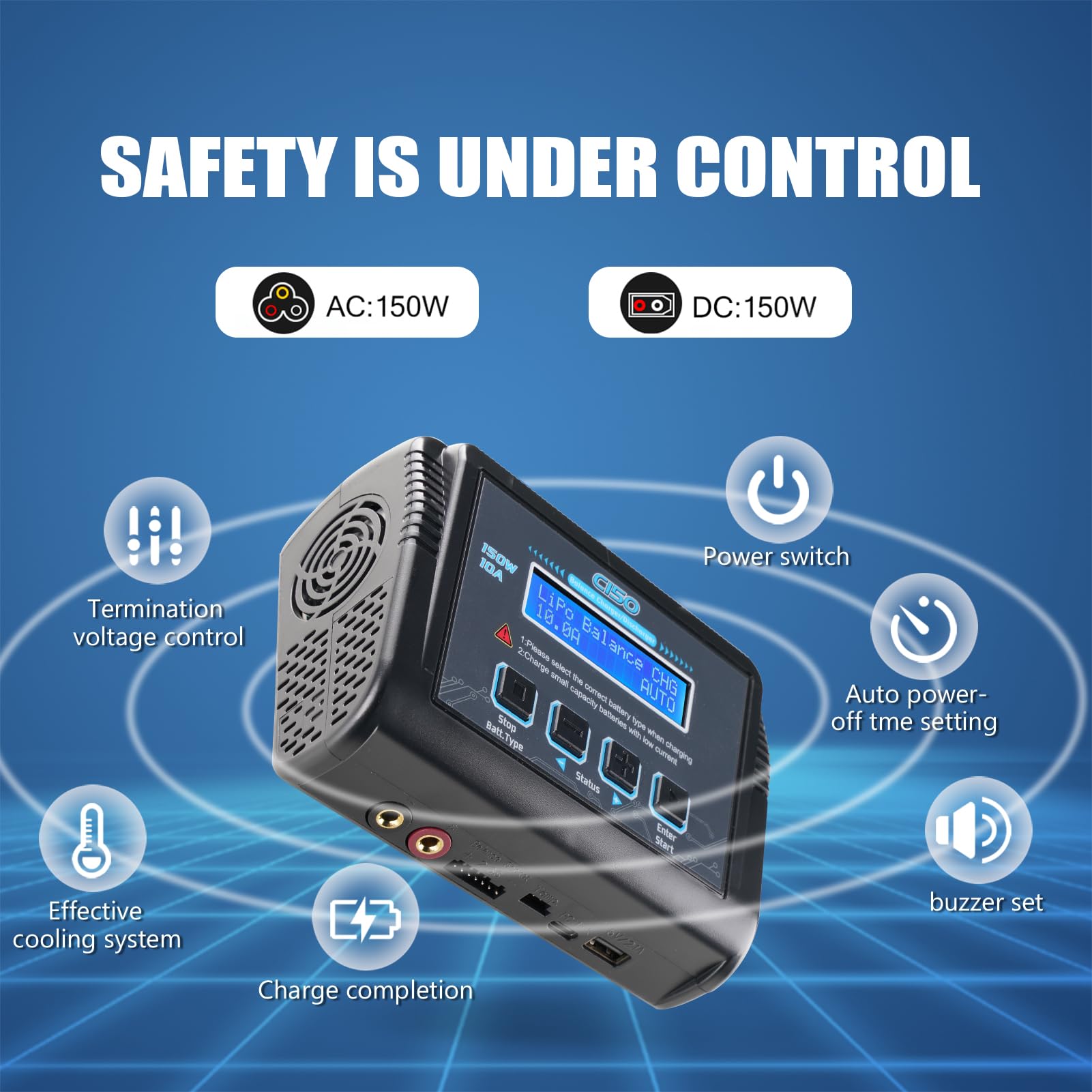 HAISITO charger packaging content including power cord and harness