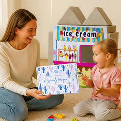HAJOROM Play Panel ice cream truck theme encourages storytelling and language development