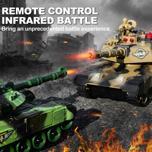 Haktoys woodland camo battle tank for indoor two-player action