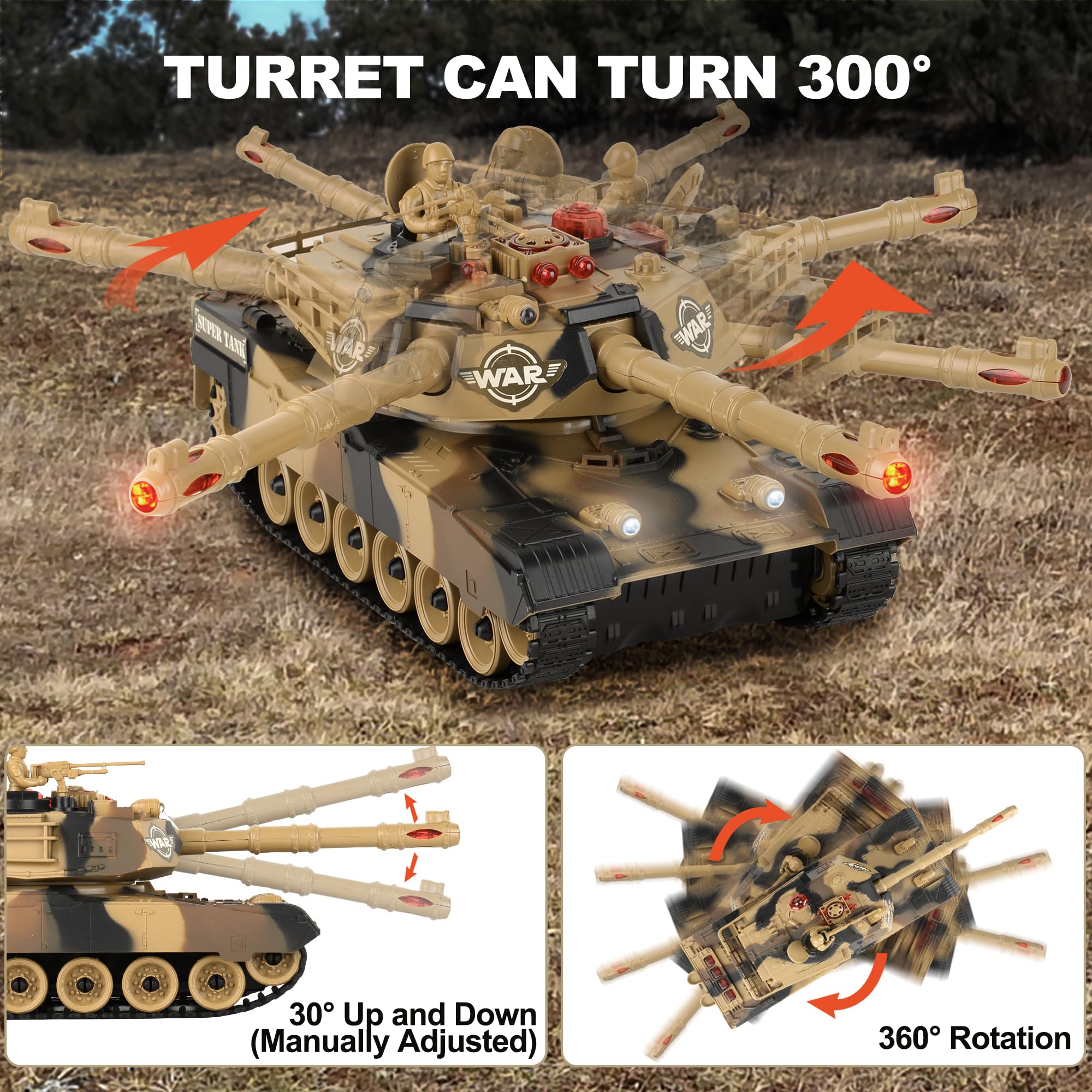 Haktoys RC tank life indicators show hits during play