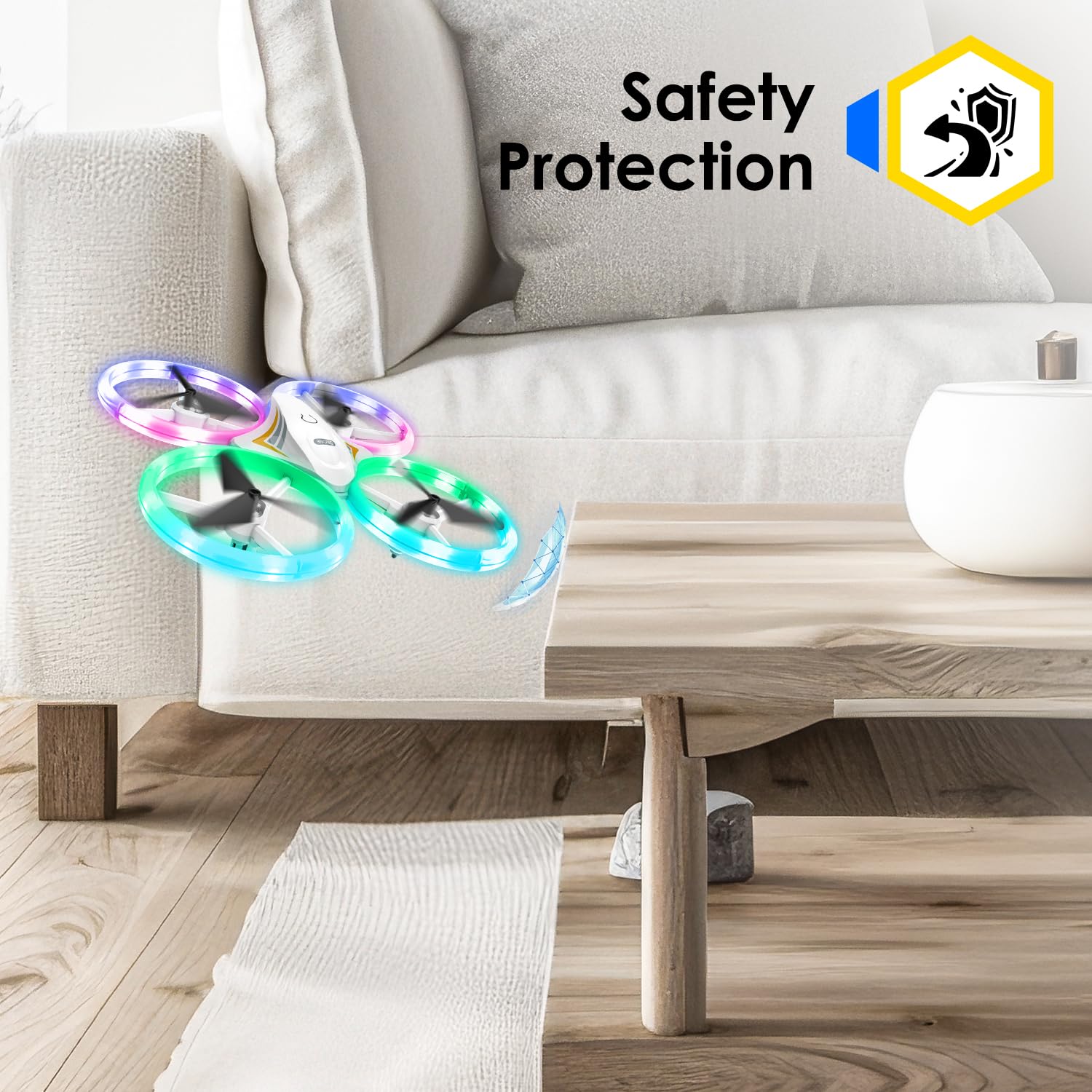 Halivita Drones includes two rechargeable batteries for extended playtime.