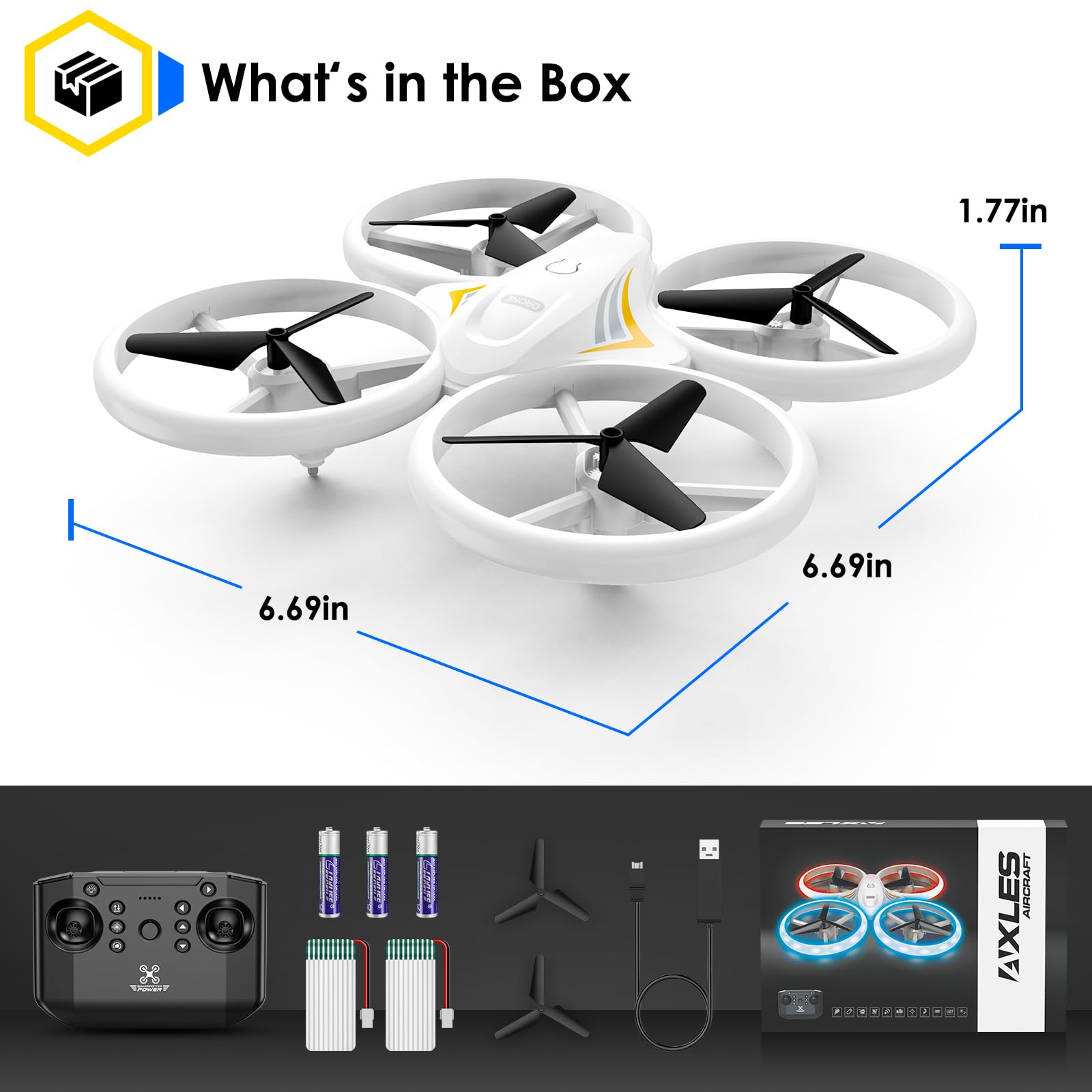Halivita Drones white body offers a sleek, kid-friendly design.