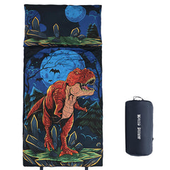 Hallo Bunny dinosaur sleeping bag with 63x30 cover for cozy kids' sleep.