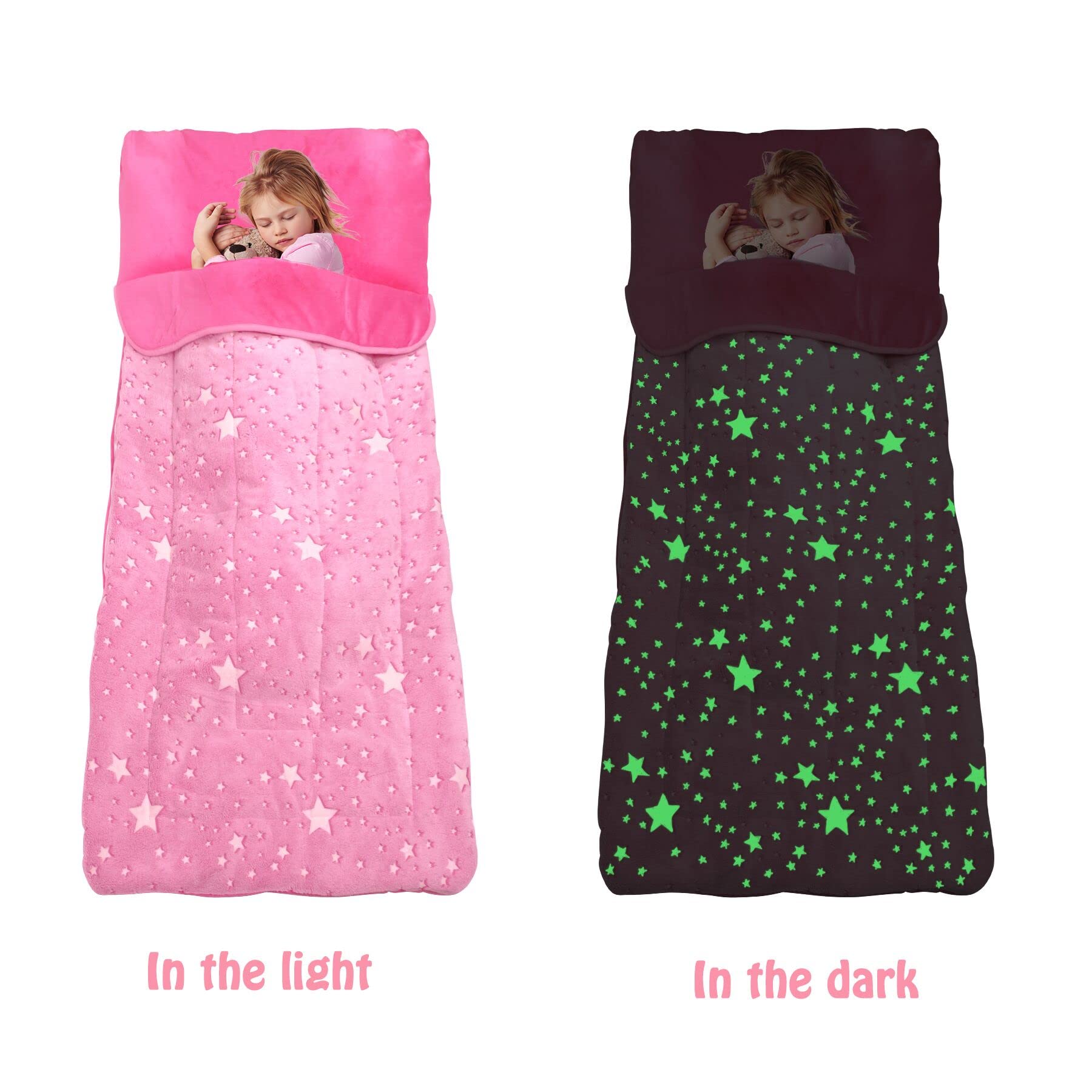 Hallo Bunny sleeping bag with pillow included for extra comfort during naps