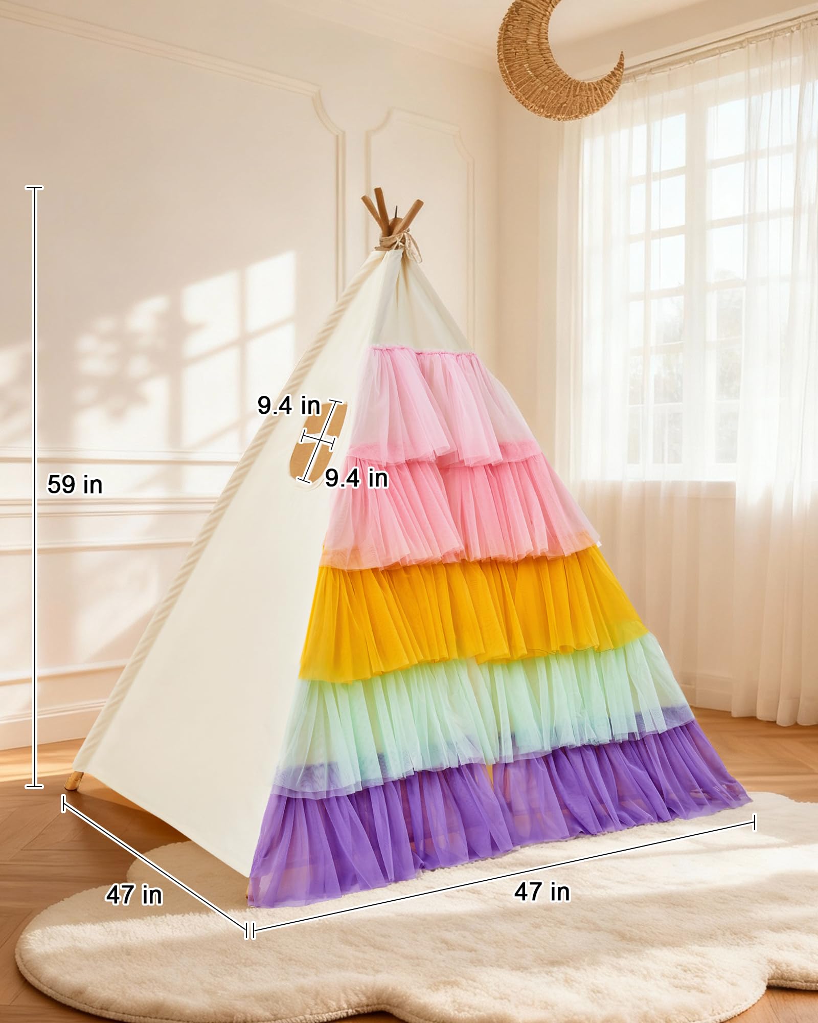 HalloDeer indoor toddler tent features cotton canvas and wood frame for sturdy play.