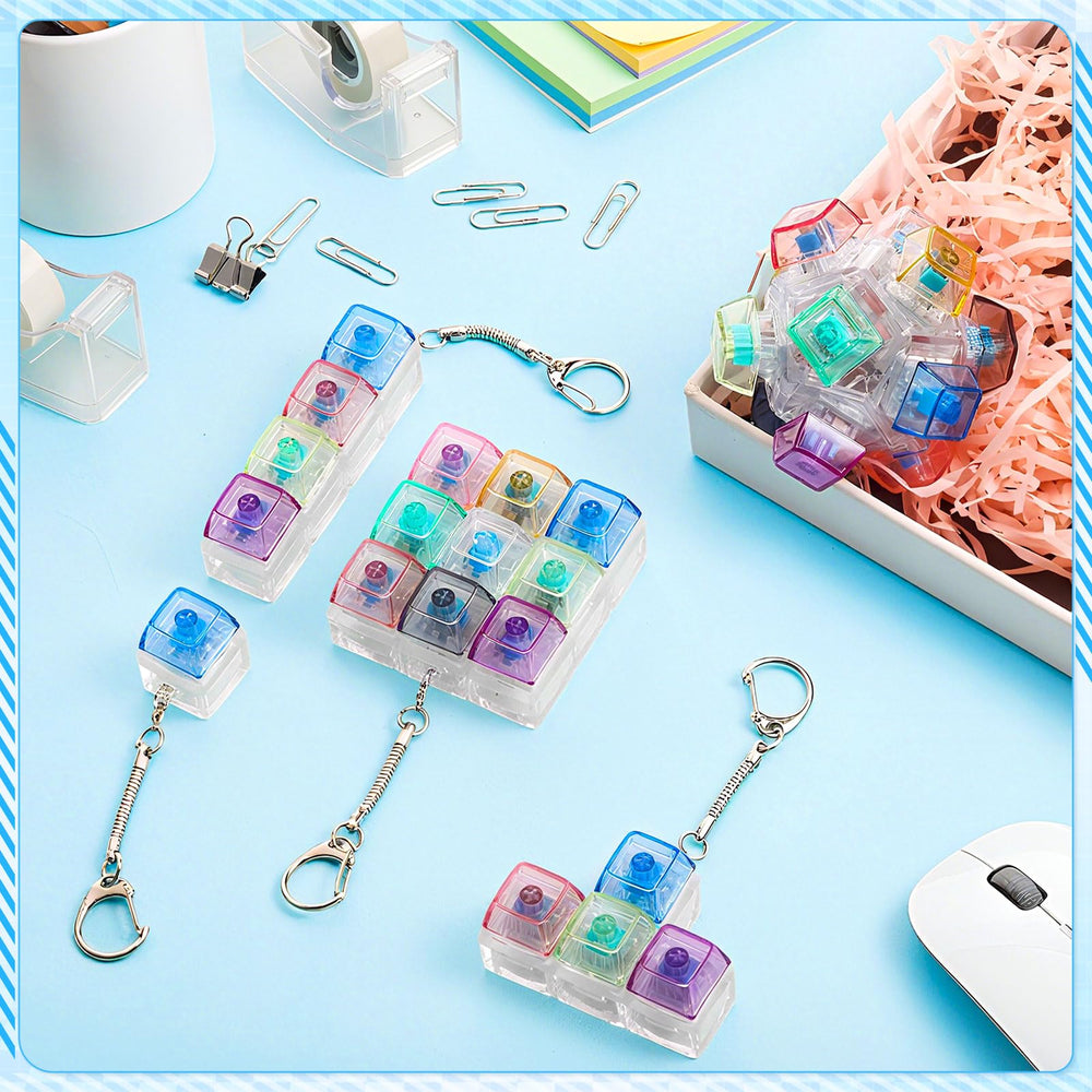 Halloscume keyboard fidget keychain style 4 features crisp sounds for quick focus.