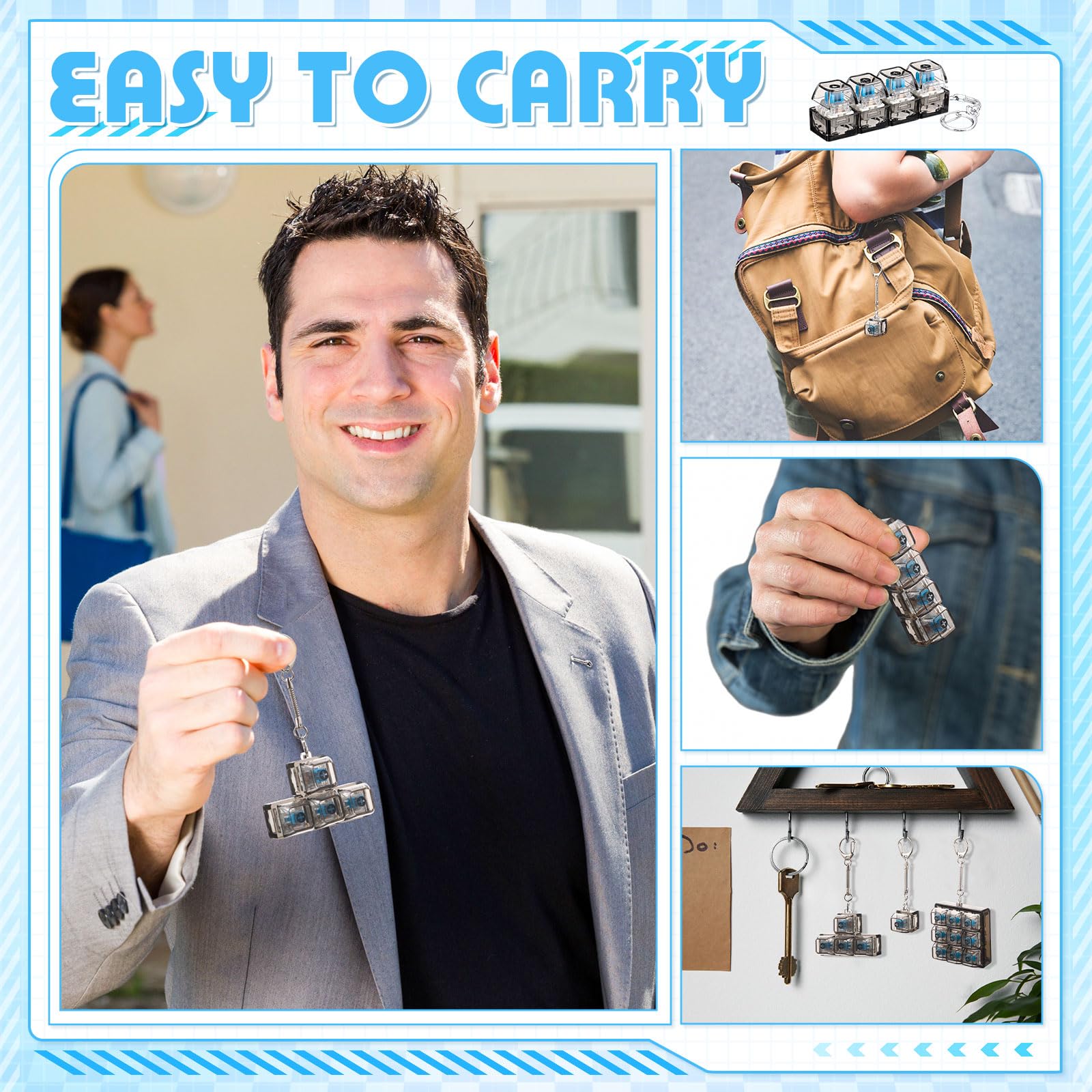 Halloscume keyboard fidget-metal-chain: attach to bag or keys for easy access