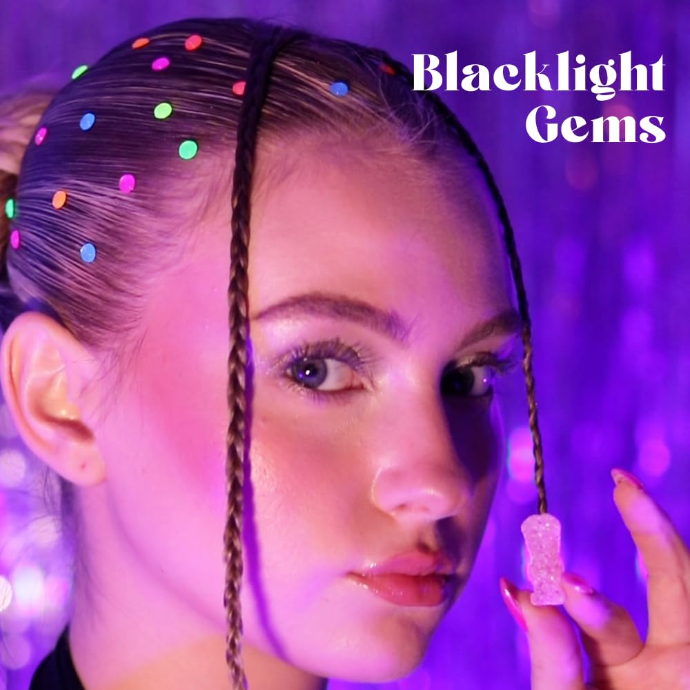 Hally Hair blacklight glow gems illuminate party looks