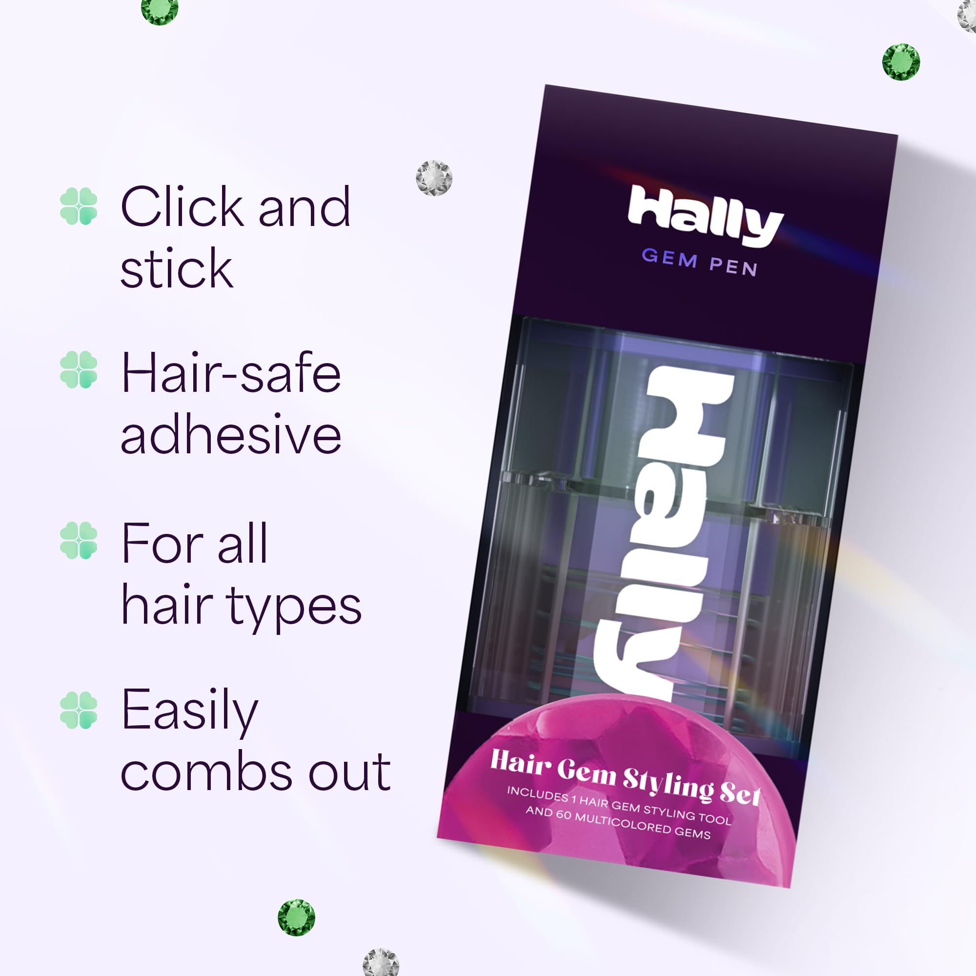 Hally Hair creative gem-styled crown look with gems.
