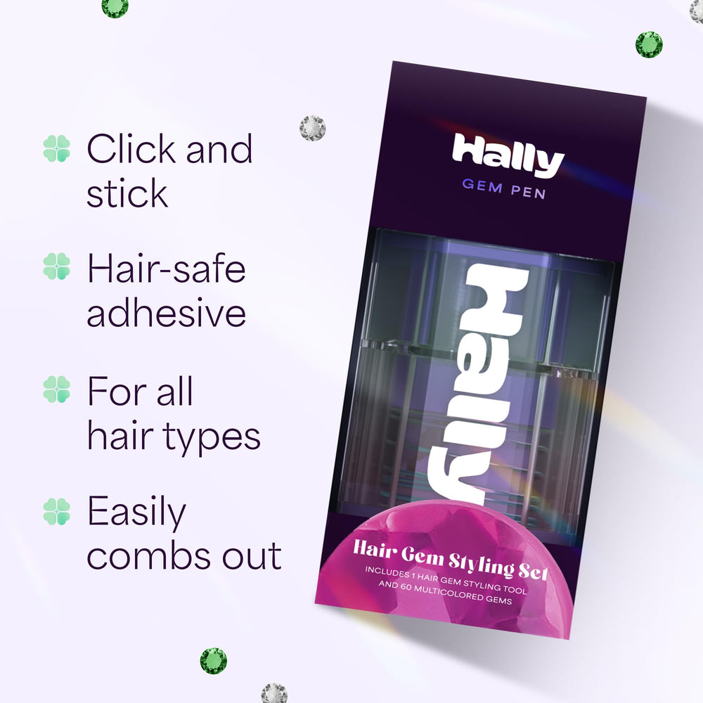 Hally Hair creative gem-styled crown look with gems.