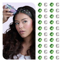 Hally Hair Gem Pen applying gems to hair for quick sparkle.