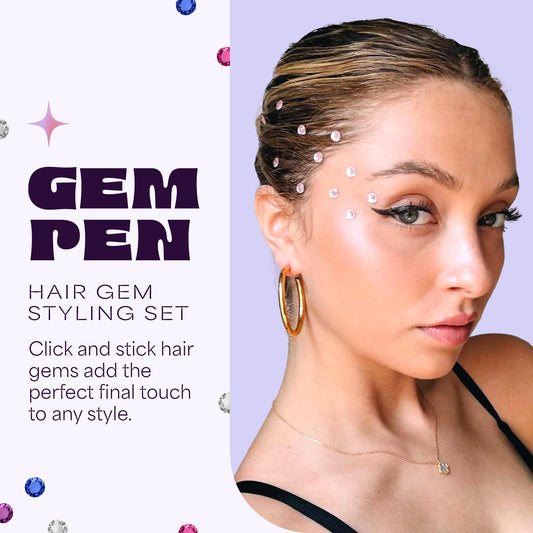 Hally Hair multicolor gem stickers used for vibrant accents.