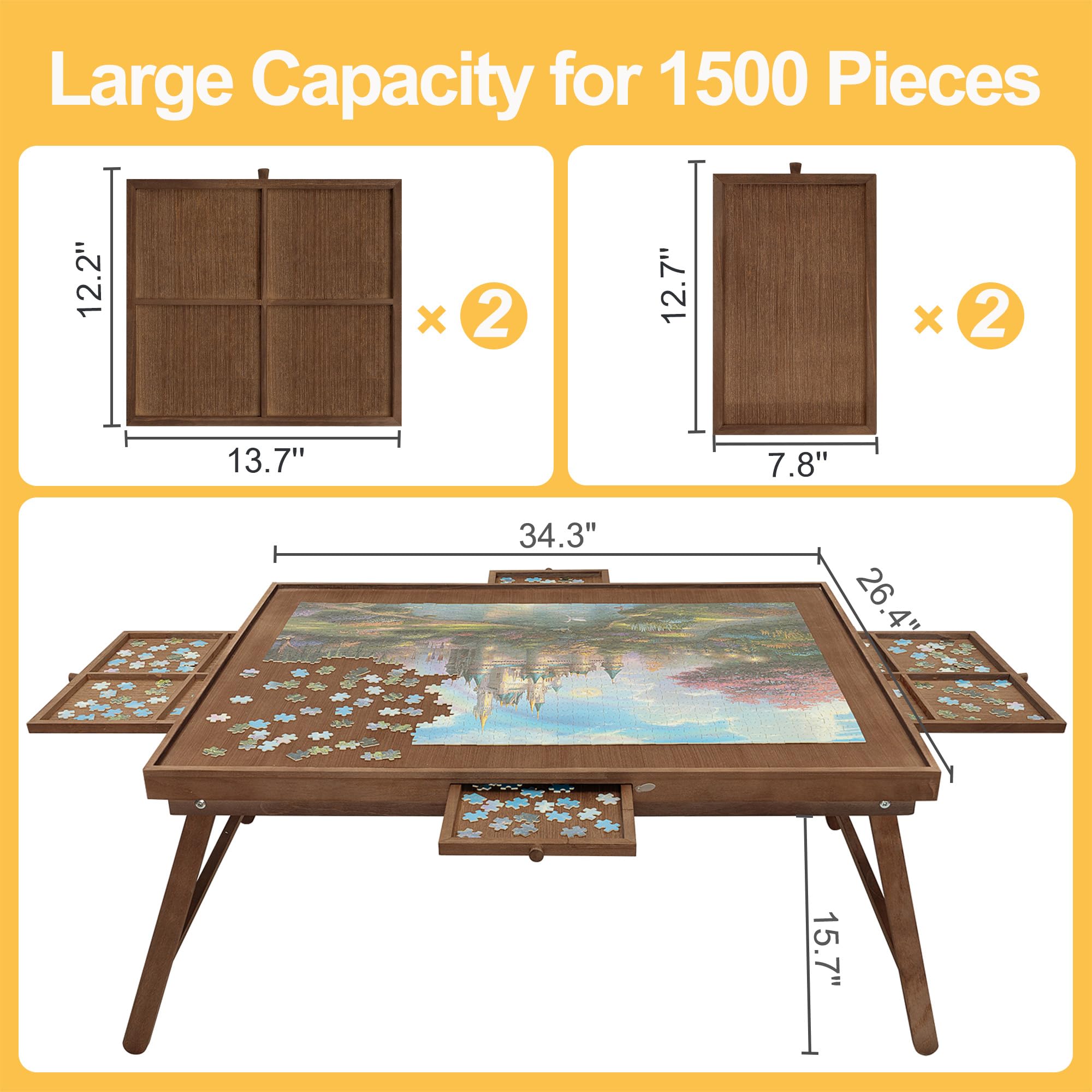 HALLYBEE puzzle-table-drawers-seed-buckles keeps pieces organized and secure during transport.