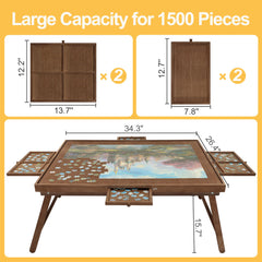 HALLYBEE puzzle-table-drawers-seed-buckles keeps pieces organized and secure during transport.