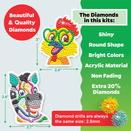 Halmolife diamond painting kit for kids with colorful gems and easy templates.