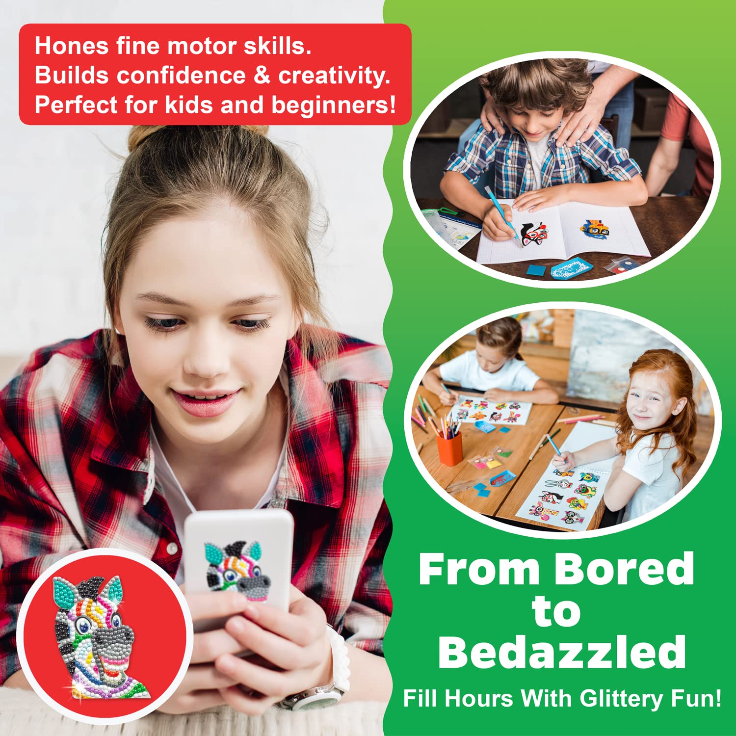 Halmolife gem art stickers templates for simple 5D crafting and learning.