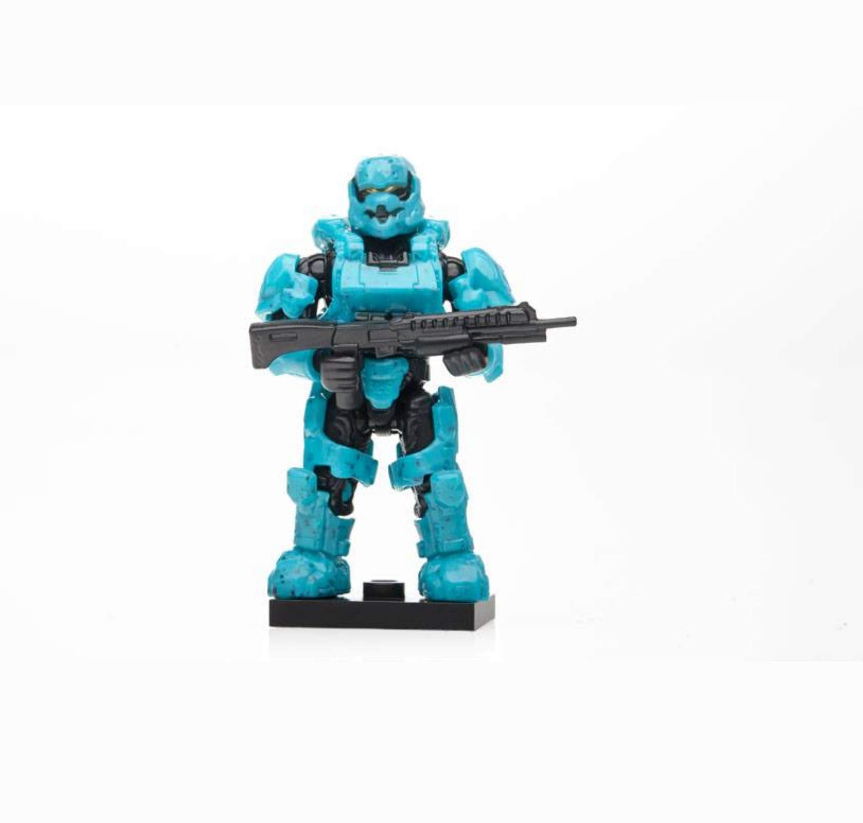 Halo figure with detailed armor enhances imaginative play.