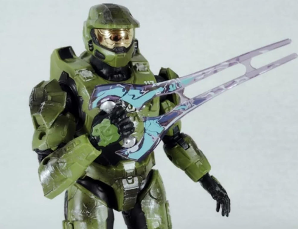 Halo Spartan armor close-up highlighting metallic paint and texture.