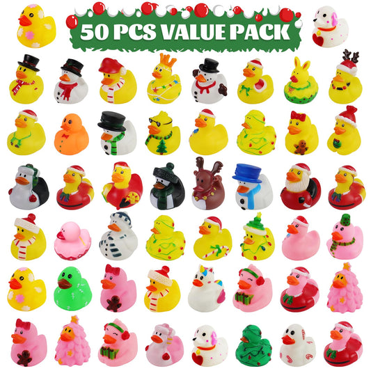Halovin 50-piece bath ducks: bright designs for bath time learning.