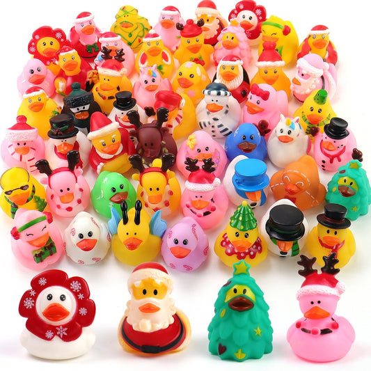 Halovin Christmas rubber ducks Santa Claus for bath time fun and seasonal play.