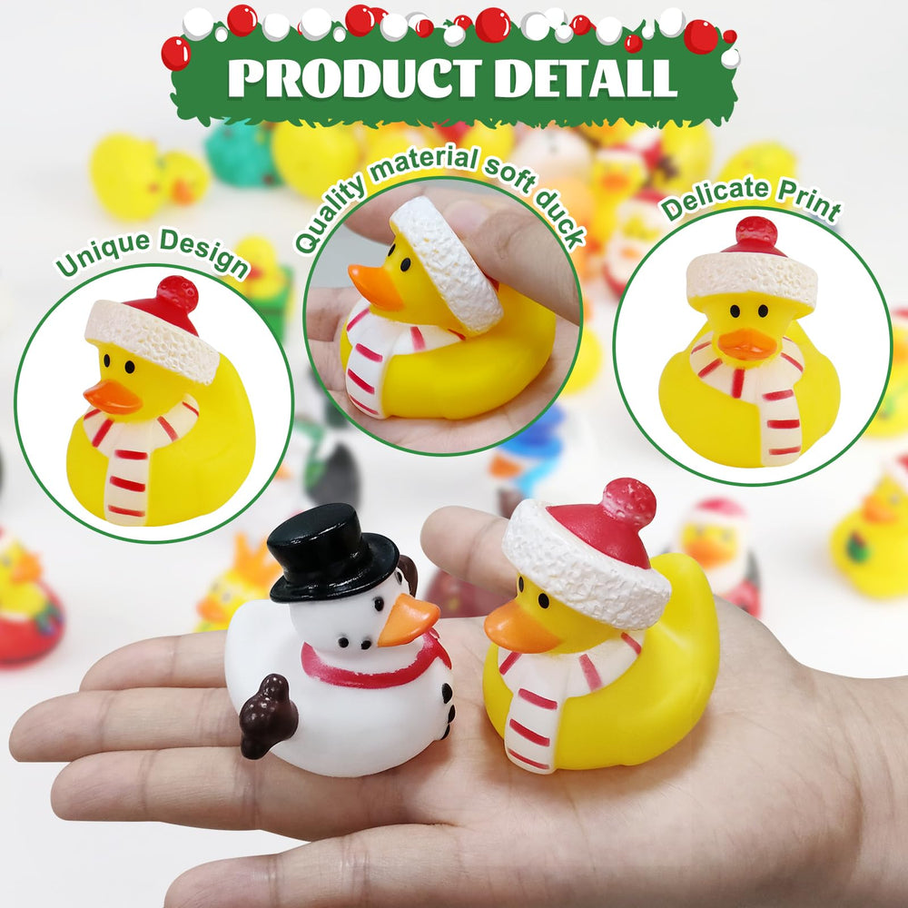 Halovin Xmas ducks for pool and tub: cheerful bath companions.