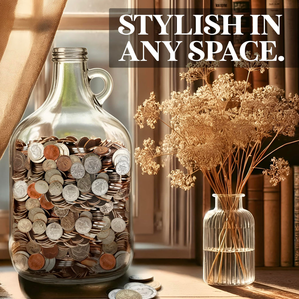 Hambli 2,000+ glass piggy bank transparent material for progress checks