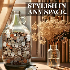Hambli 2,000+ glass piggy bank transparent material for progress checks