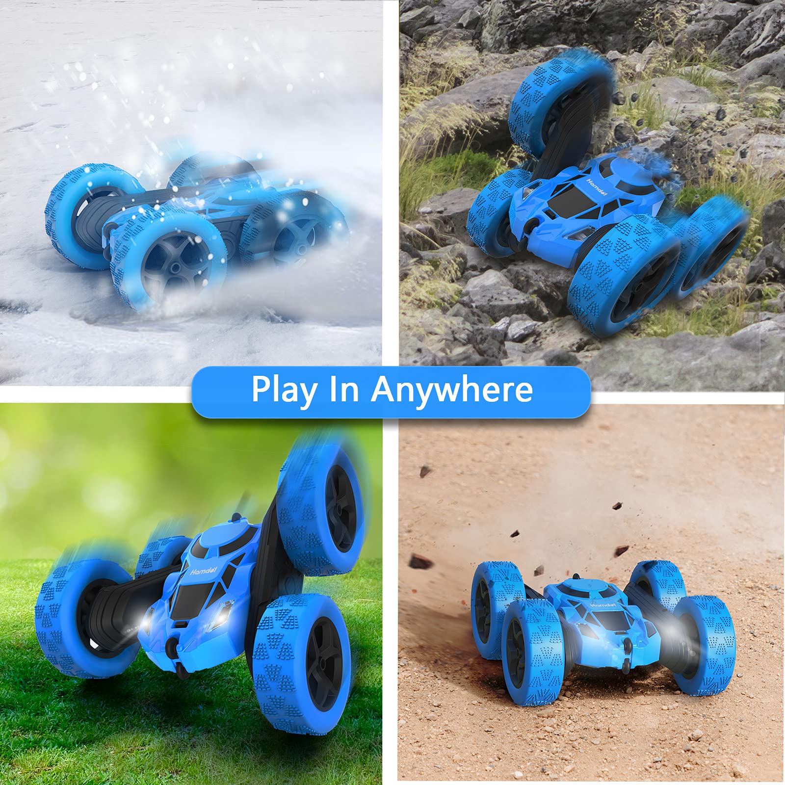 Hamdol Blue Thunder RC car all-terrain tires for grass and carpet