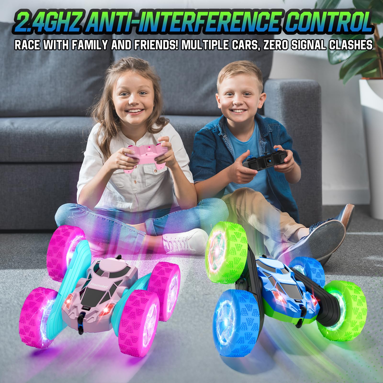 Hamdol GLOW RC car with 2.4GHz control for smooth multi-car racing.