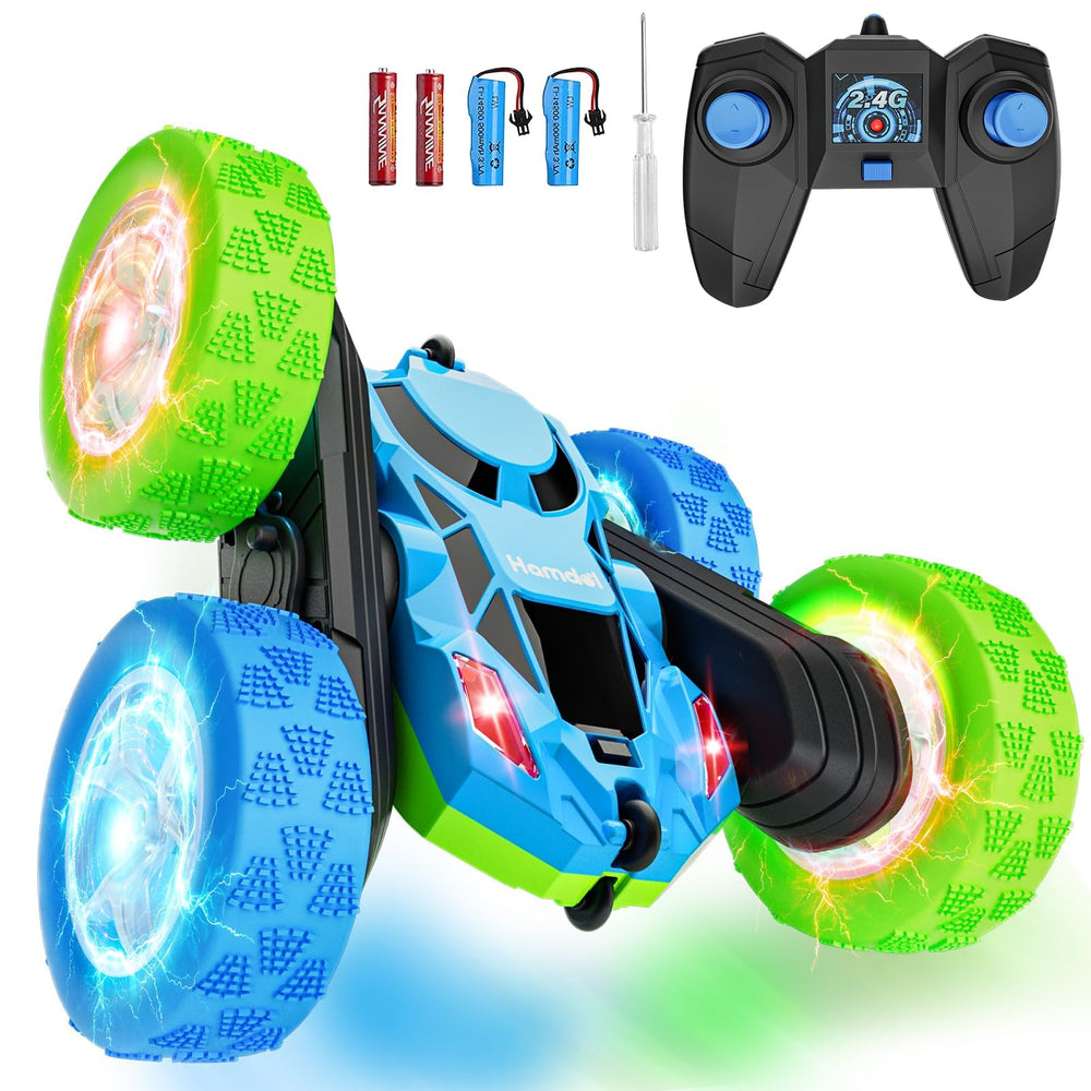 Hamdol GLOW RC car with double-sided design for versatile indoor and outdoor play.