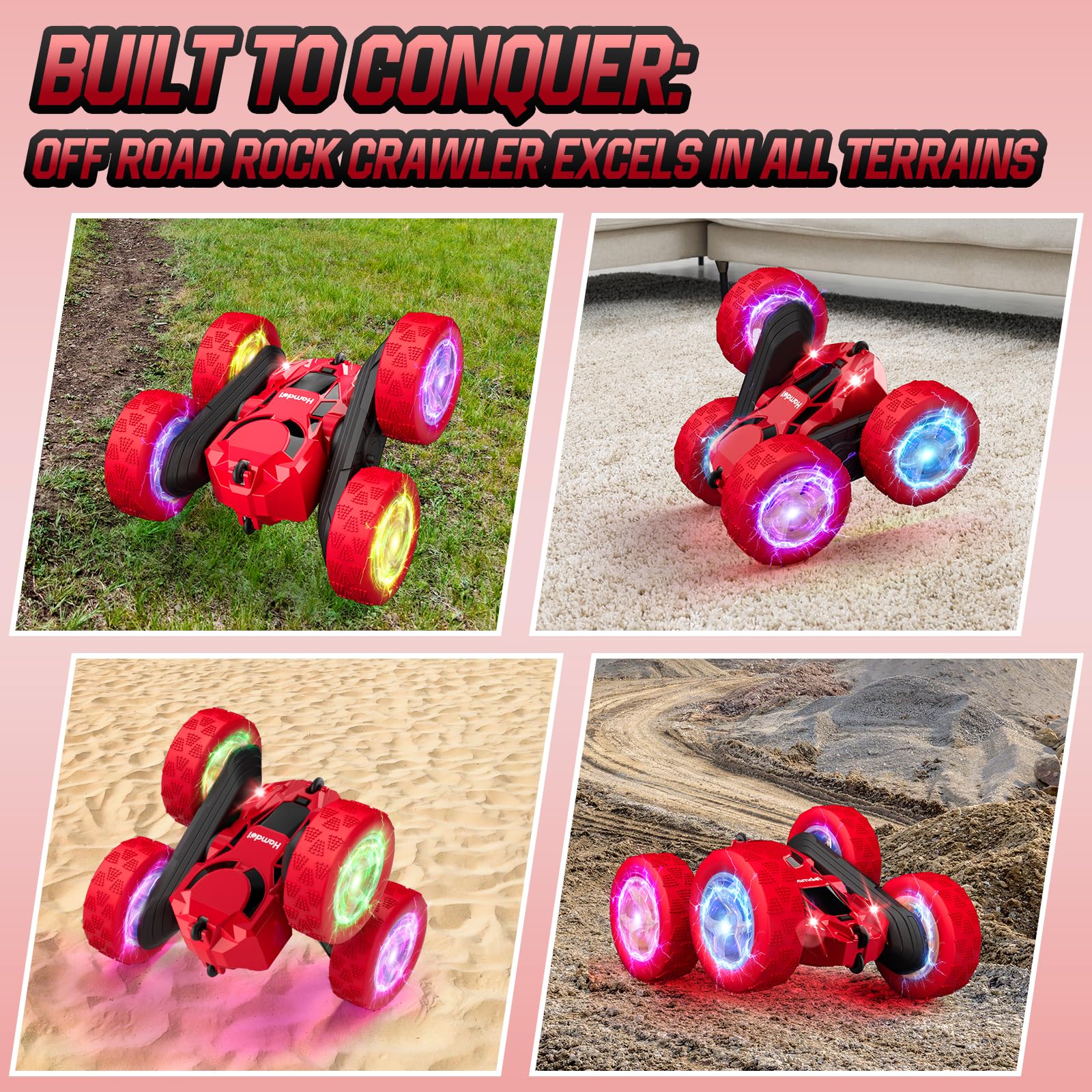 Hamdol Glow Red Fighter durable ABS shell withstands rough play.