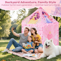 Hamdol Hexagon Princess Play Tent folds into a compact carrying bag for travel.