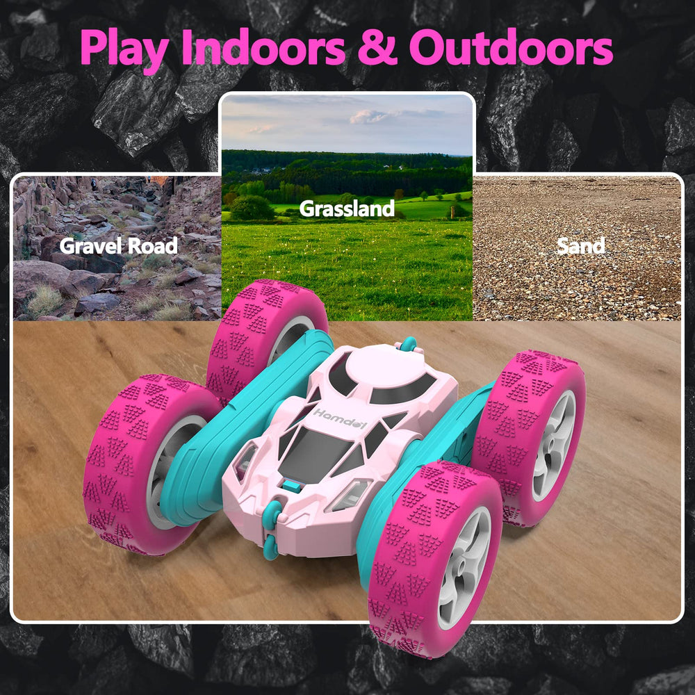 Two rechargeable batteries power up to sixty minutes of play for Hamdol Pink Star Edition