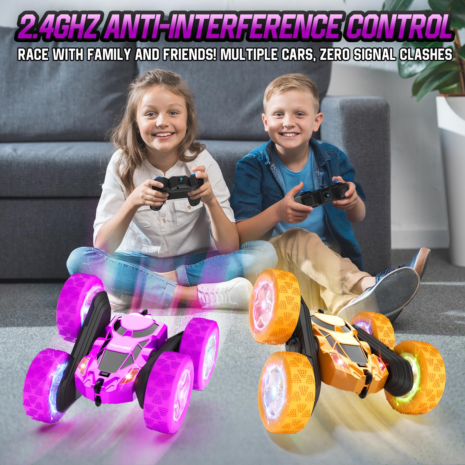 Hamdol Purple Dream RC Car double-sided driving enables seamless racing after flips