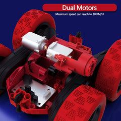 Hamdol Red Blaze RC car side view showing double-sided design for continuous play