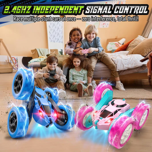 Hamdol stunt car side view showing dual-color design for versatile play