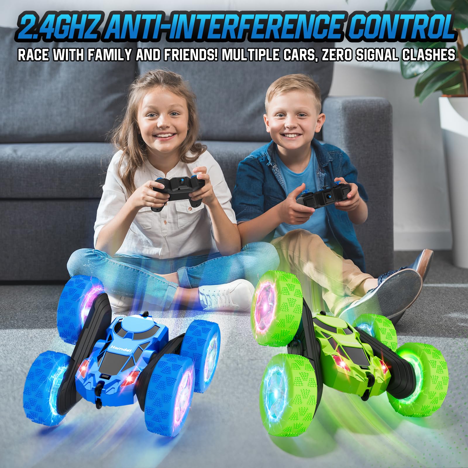 Hamdol STEM RC Car 2.4GHz controller ensures stable control.
