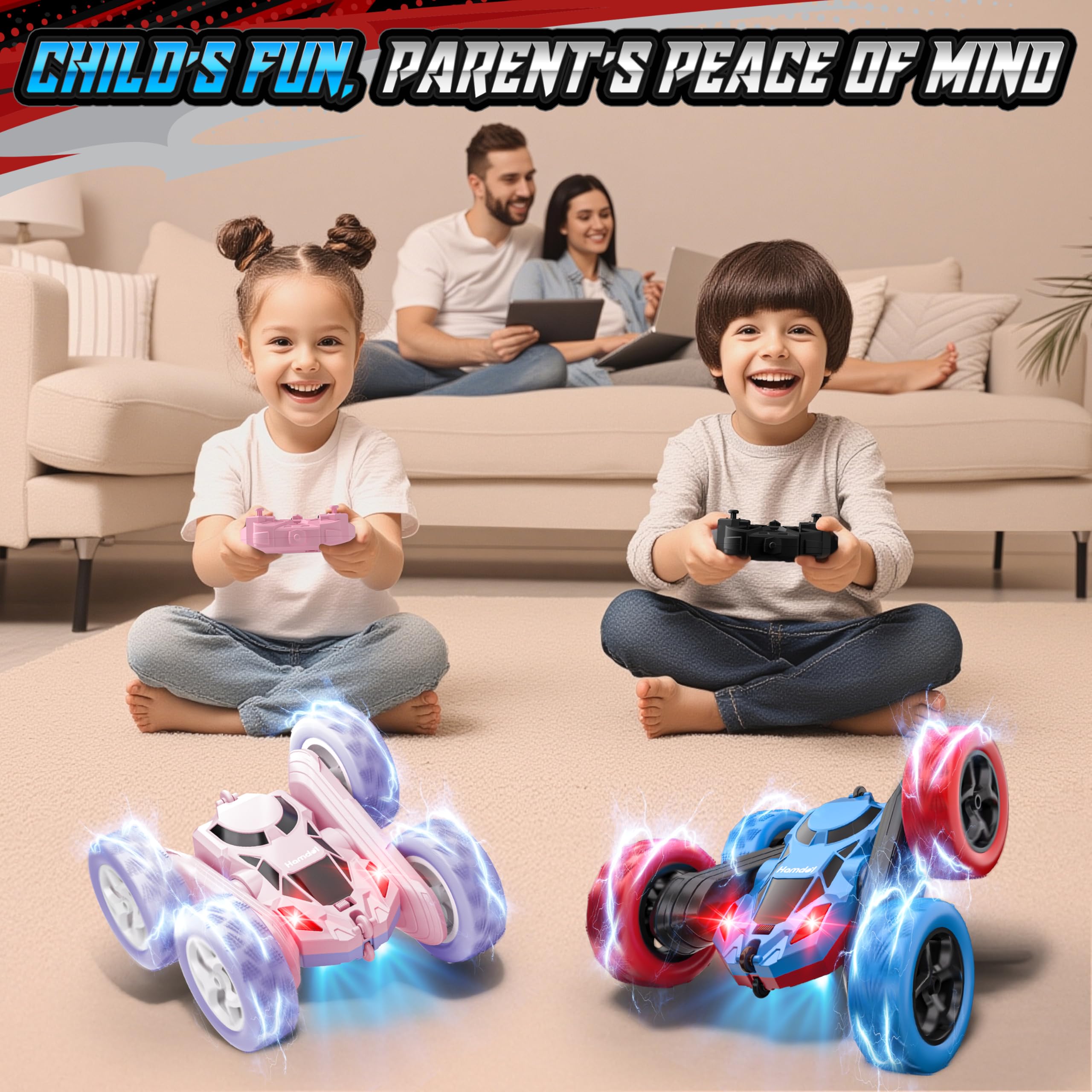 Two modular batteries for Hamdol STEM RC car enabling longer play sessions