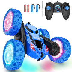 Hamdol STEM RC Car Blue Racer front view, kid-friendly design for easy handling.