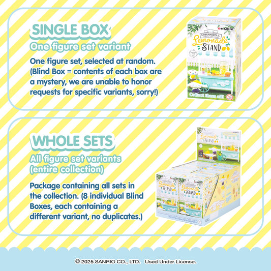 Hamee Re-Ment Cinnamoroll Lemonade Stand diorama assembly showing versatile display options.
