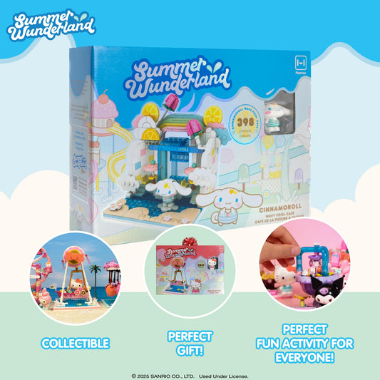 Hamee Sanrio Summer Wunderland ferris wheel as a colorful centerpiece.