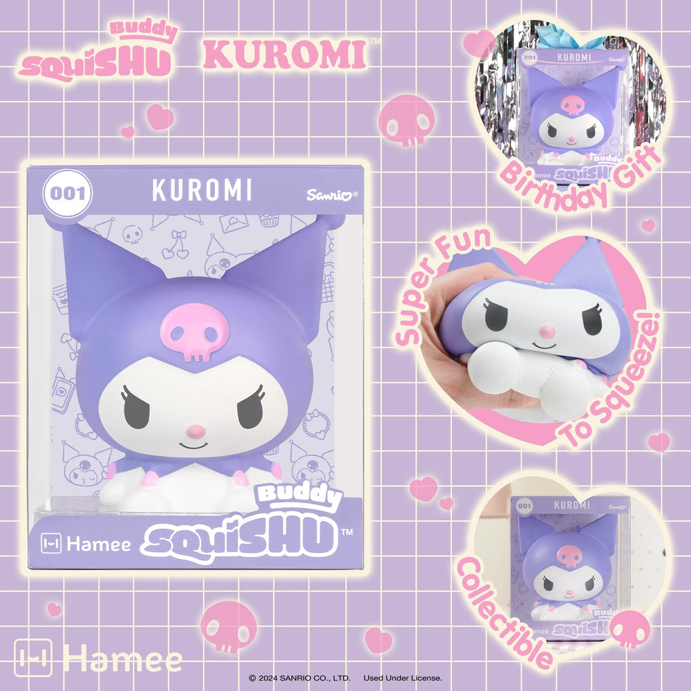 Hamee SquiSHU Buddy Kuromi close-up foam shows soft texture and slow rise.