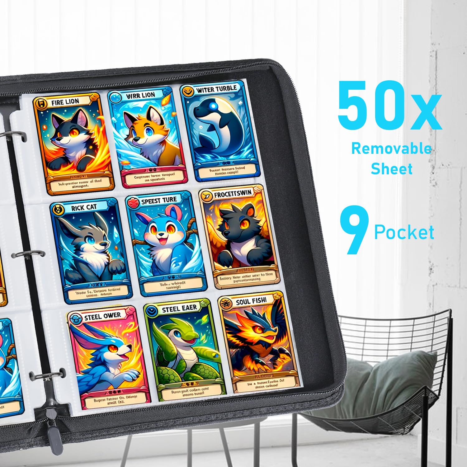 HAMKOT durable binder keeps cards neatly displayed during transport