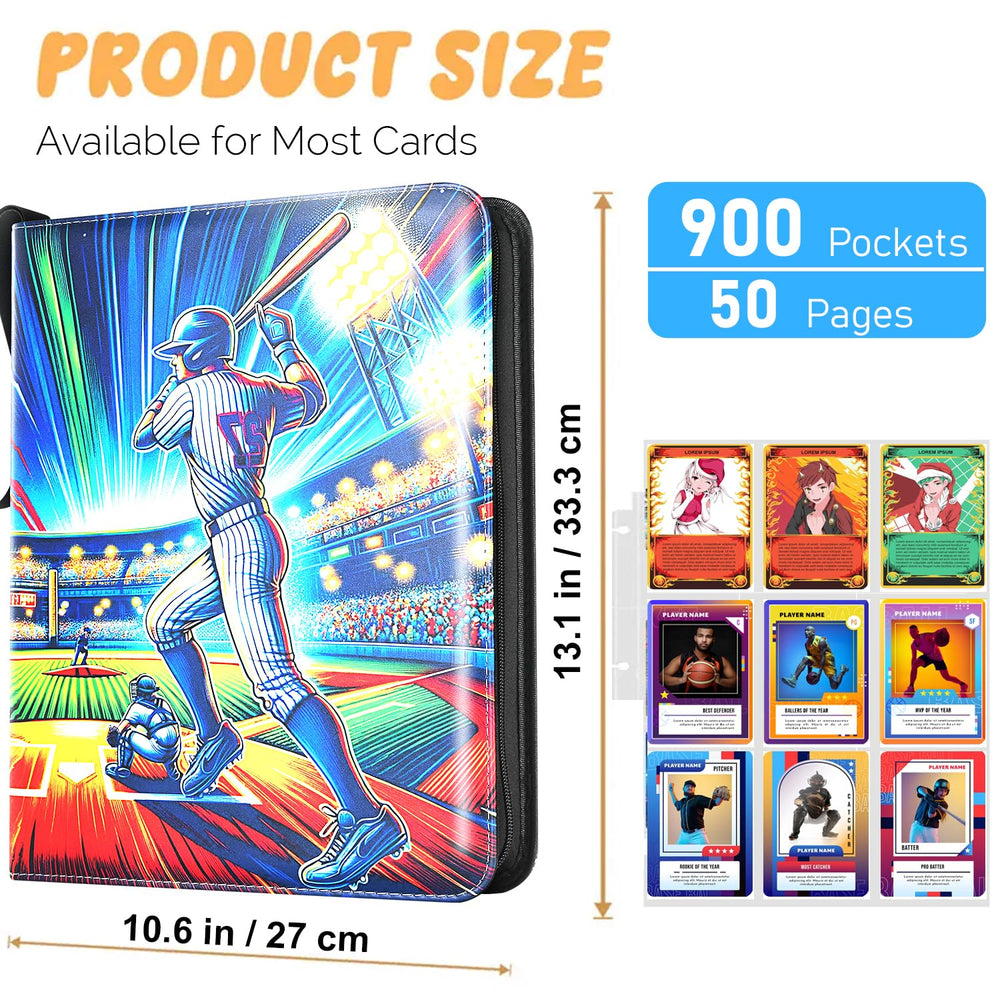 HAMKOT zipper binder with strap for portable card collection