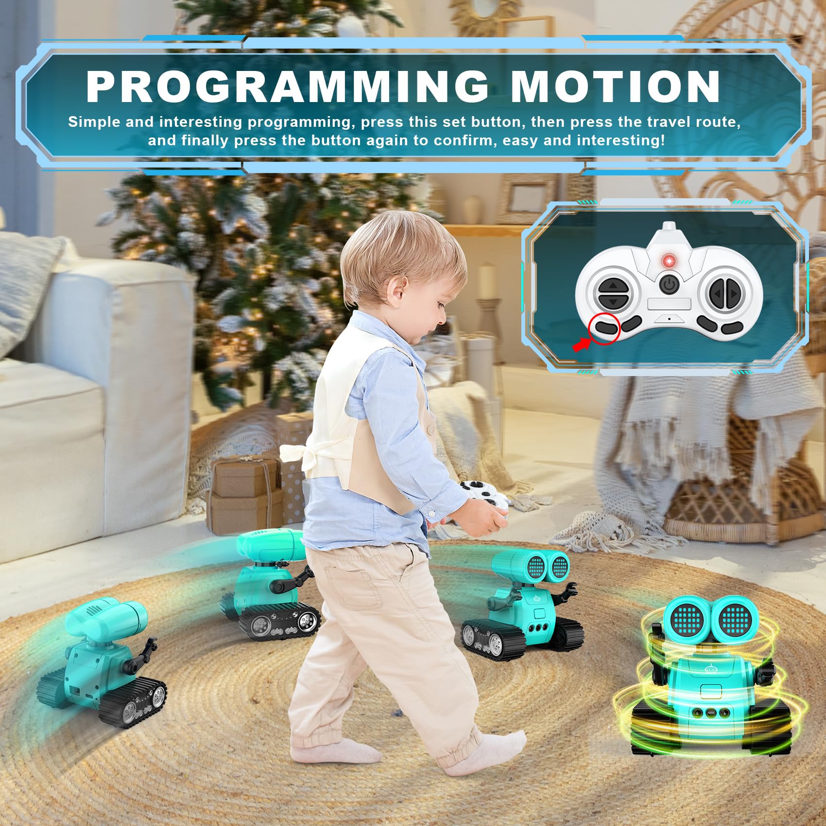 Hamourd robot dance moves synchronized with built-in music for fun play