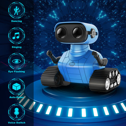 Hamourd robot toy shown with its 2.4 GHz remote control for easy operation