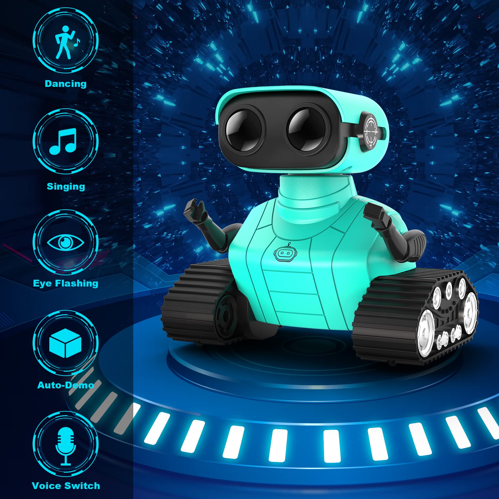 Hamourd robot front view with remote controller for precise steering